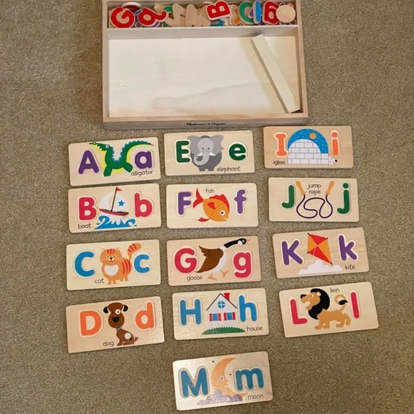 Melissa & Doug ABC Picture Boards - Educational Toy With 13 Double-Sided Wooden - Picture 4 of 7